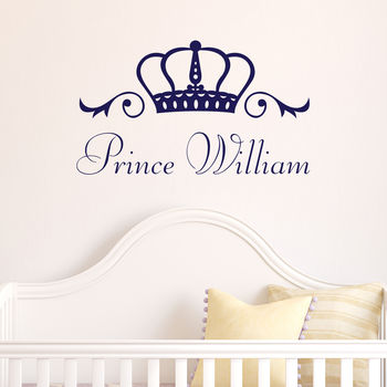 Prince Or Princess Personalised Wall Sticker, 3 of 5