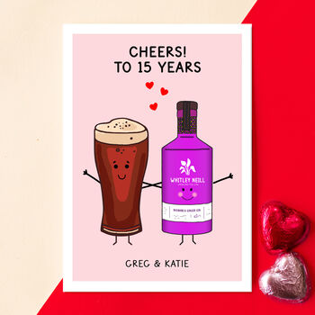 Favourite Drinks Personalised Anniversary Card, 2 of 11