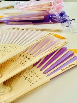 Personalised Silk Hand Fan Various Colours, 6 of 12