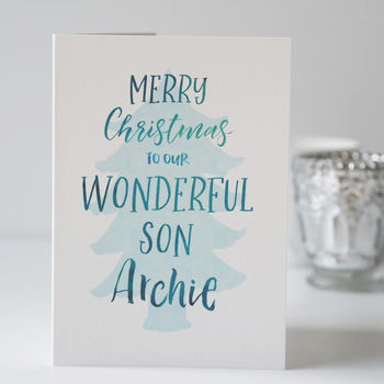 Personalised Merry Christmas Son Card, 4 of 5