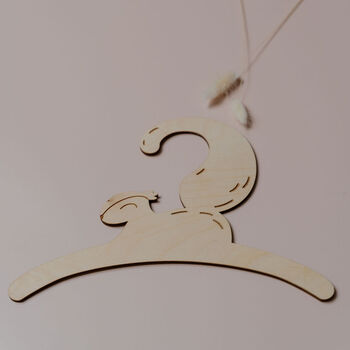 Personalised Childrens Coat Hanger With Squirrel Design, 3 of 7