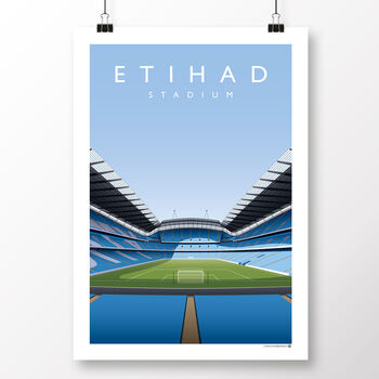 Manchester City Etihad Stadium Mcfc Poster, 2 of 8