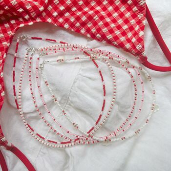 White Beaded Star Charm Necklace, 5 of 5