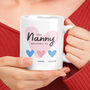 Nan Nanny Gran Personalised Heart Mug Gift Birthday, thumbnail 1 of 5