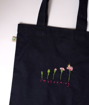 I'm Blooming Embroidered Tote Bag, 2 of 3