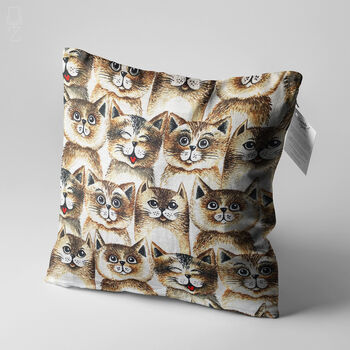 Fun Cat Faces Decorative Soft Cushion Cover, 3 of 7