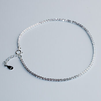 Sterling Silver Shiny Round Chain Anklet, 2 of 6
