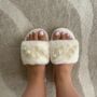 Bridesmaid Pink Fluffy Wedding Day Slippers, thumbnail 4 of 8