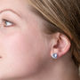 Asymmetric Stud Earrings With Swarovski Crystals, thumbnail 3 of 6