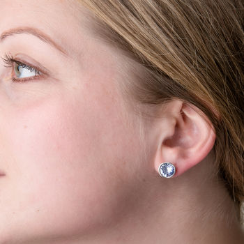 Asymmetric Stud Earrings With Swarovski Crystals, 3 of 6