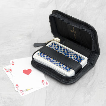 Personalised Luxury Leather Playing Cards Case, 4 of 12