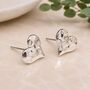 Sterling Silver Plated Hammered Heart Stud Earrings, thumbnail 1 of 6