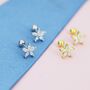 Sterling Silver Cz Flower Barbell Earrings, thumbnail 1 of 12