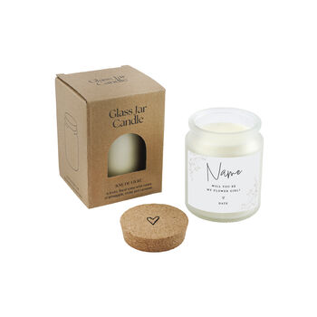 Personalised 'Will You Be My Flower Girl?' Scented White Glass Jar Candle • Wedding • Gift Box, 2 of 2