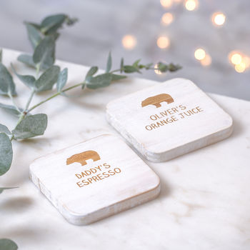 Personalised Daddy Bear And Baby Bear Coasters, 2 of 4