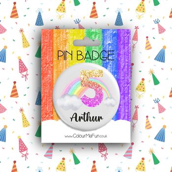 Personalised Rainbow Birthday Badge, 3 of 4