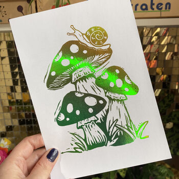 Foil Fairy Tale Toadstool Mushroom Foil Print A5, 6 of 6