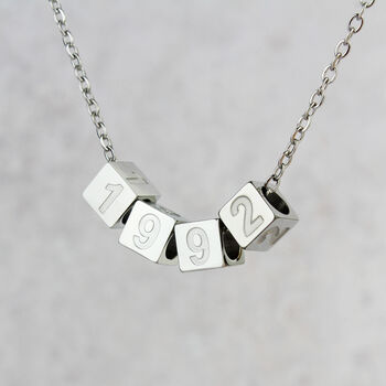 Special Date Cubed Bead Necklace, 4 of 9