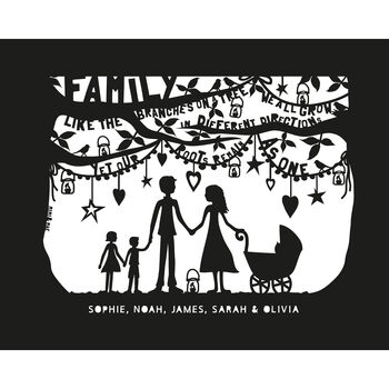 Family Print Or Papercut In Mount, 5 of 12