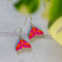 Rosy Maple Moth Wooden Earrings, thumbnail 2 of 9