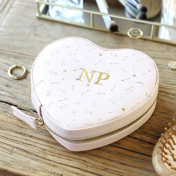 Personalised Initials Heart Travel Jewellery Case, 11 of 11