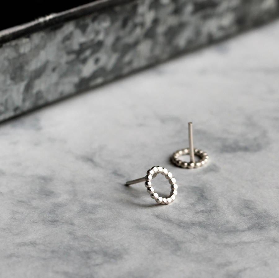 dotted sterling silver studs by mela jewellery