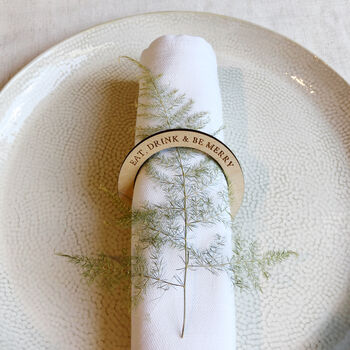 Eat, Drink And Be Merry Christmas Napkin Ring, 3 of 3