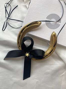 Personalised Gold Snowflake Christmas Lucky Wedding Horseshoe, 4 of 8