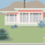 Palm Springs Pink Mid Century Modern House Print, thumbnail 3 of 4