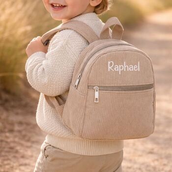 Personalised Childrens Corduroy Small Backpack, 3 of 5