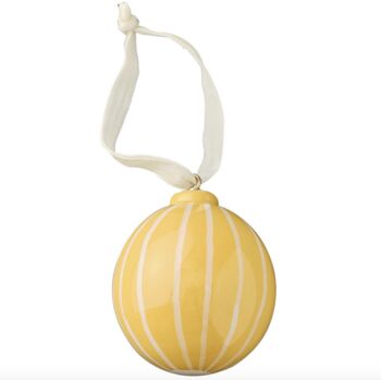 Yellow Sripe Hand Painted Modern Bauble, 3 of 3