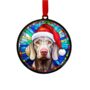 Weimaraner In Santa Hat Suncatcher Decoration, thumbnail 5 of 6