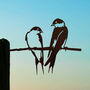 Pair Of Swallows Metal Garden Art, thumbnail 3 of 3