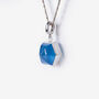 Blue Chalcedony Dome Silver Charm Clip On Pendant, thumbnail 3 of 7