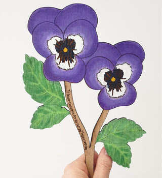 Handpainted Wood Violet Birth Flower February In Vase, 2 of 10