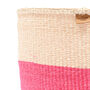 Hoji: Hot Pink Colour Block Woven Basket, thumbnail 7 of 9