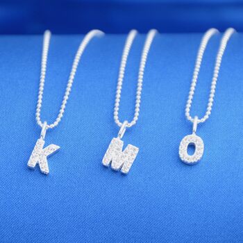 Girl's Personalised Sparkle Mini Initial Necklace, 2 of 7