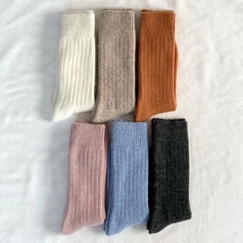 Ribbed Alpaca Wool Socks, 3 of 6