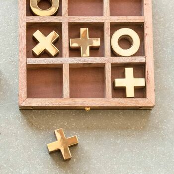 Personalised Luxury Wooden Tic Tac Toe Game, 6 of 9