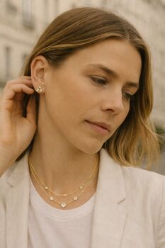 Double Diamond Stud Earrings, 3 of 4