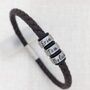 Mens Leather Bracelet With Personalised Rings, thumbnail 2 of 7