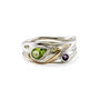 Silver Peridot And Amethyst Ring, thumbnail 7 of 8