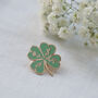 Four Leaf Clover Lucky Enamel Pin, thumbnail 3 of 12