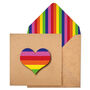 Handmade Rainbow Heart Personalised Card, thumbnail 1 of 5