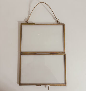 Set Of Two Hanging Brass Photo Frames 6x4inches, 5 of 6