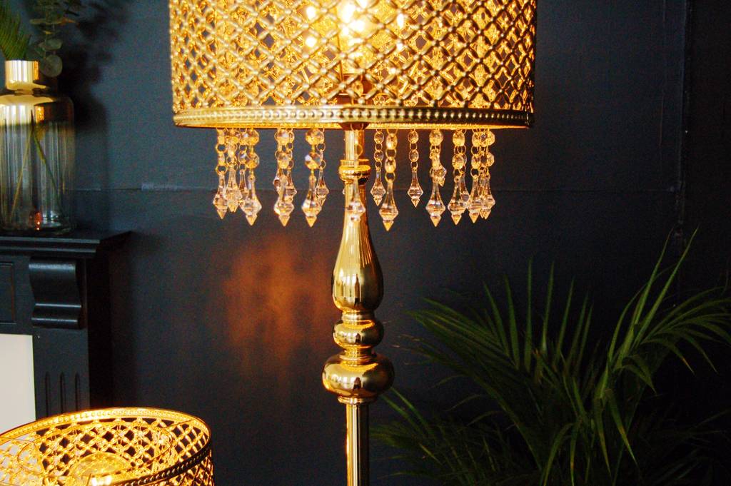 gold moroccan floor lamp