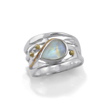 Handmade Rainbow Moonstone Statement Ring, 5 of 7