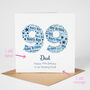 Blue Star Personalised 99th Birthday Card, thumbnail 2 of 5