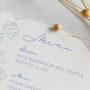 Blue Floral Wedding Menu, thumbnail 2 of 4