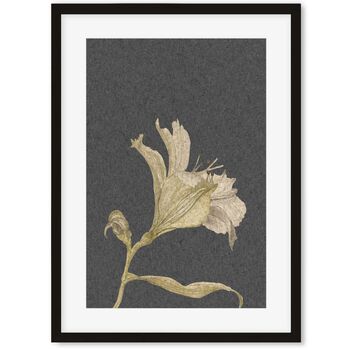 Grey Vintage Floral Stem Art Print, 2 of 6